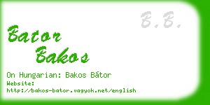bator bakos business card